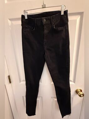 MOTHER Black The Looker Anke Fraty High-Rise Skinny Jeans